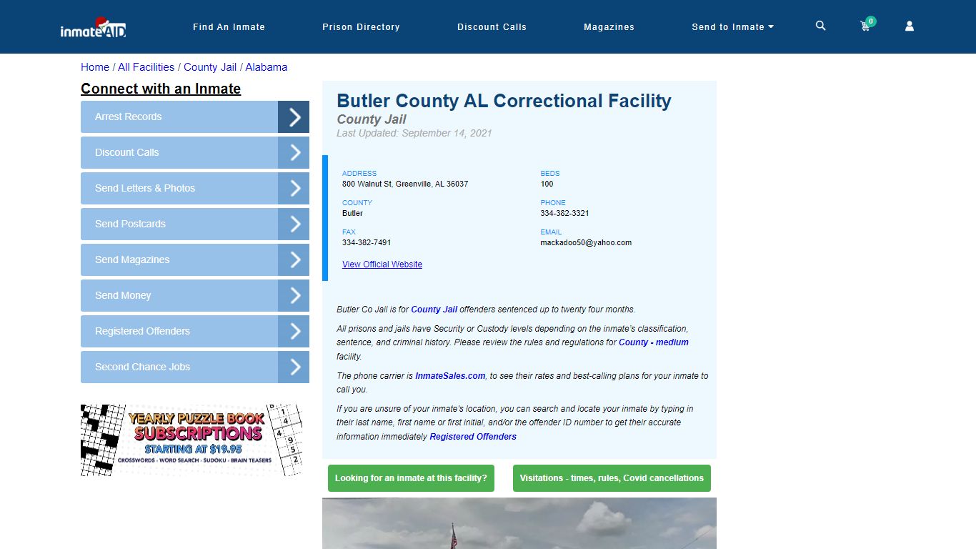 Butler County AL Correctional Facility - Inmate Locator - Greenville, AL